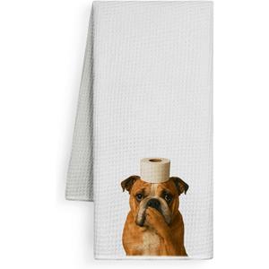 FGFK Funny French Bulldog Bathroom Hand Towels, French Bulldog Gifts for Women, Funny Frenchie Dog Hand Towels for Bathroom Spa Gym Washroom Decor, Frenchie Mom Gifts, 16x24 Inch Set of 2