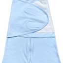 Adjustable Cotton Swaddle Sleep Sack for Babies 3-6 Months, Soft & Breathable Wearable Blanket with 3-Way Adjustable Design, Cozy Infant Sleeping Bag with Solid Blue Color