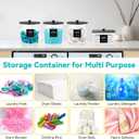 Laundry Pods Container & Dryer Sheet Holder, Laundry Room Organization and Storage Jars with Lids, Labels & Scoops for Powder Detergent Scent Booster, Black Lid, Large