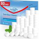 KIISIISO Toilet Bowl Cleaner Tablets 80 PACK, Automatic Bleach Toilet Tank Cleaners, Bathroom Long-Lasting Freshness, Slow-Releasing Powerful Deodorizing & Descaling
