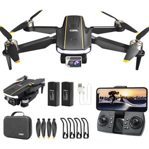 Super Enduring Brushless Motor Drone with Camera for Beginners, CHUBORY A68 WiFi FPV Quadcopter with 2K HD Camera, Auto Hover, 3D Flips, Headless Mode, Trajectory Flight, 2 Batteries, Carrying Case