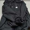 HISEA Men's Sherpa Work Jacket, Winter Water Resistant Hooded Duck Canvas Coat, Relaxed Fit Fleece Insulated Utility Jackets (Medium, Black)