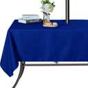 SARAFLORA Outdoor and Indoor Tablecloth -60x102 inch Blue, Wrinkle Free Washable Waterproof Table Cloth with Umbrella Hole and Zipper Rectangle Table Cover for Spring/Summer/Patio/Picnic/BBQS/Party