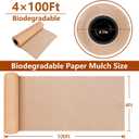 DECOHS 4 x 100 Ft Biodegradable Paper Weed Barrier- Heavy Duty Biodegradable Garden Bed Grass- Garden Paper Weed Control Barrier Weed Grass Blocker for Outdoor Garden Lawn