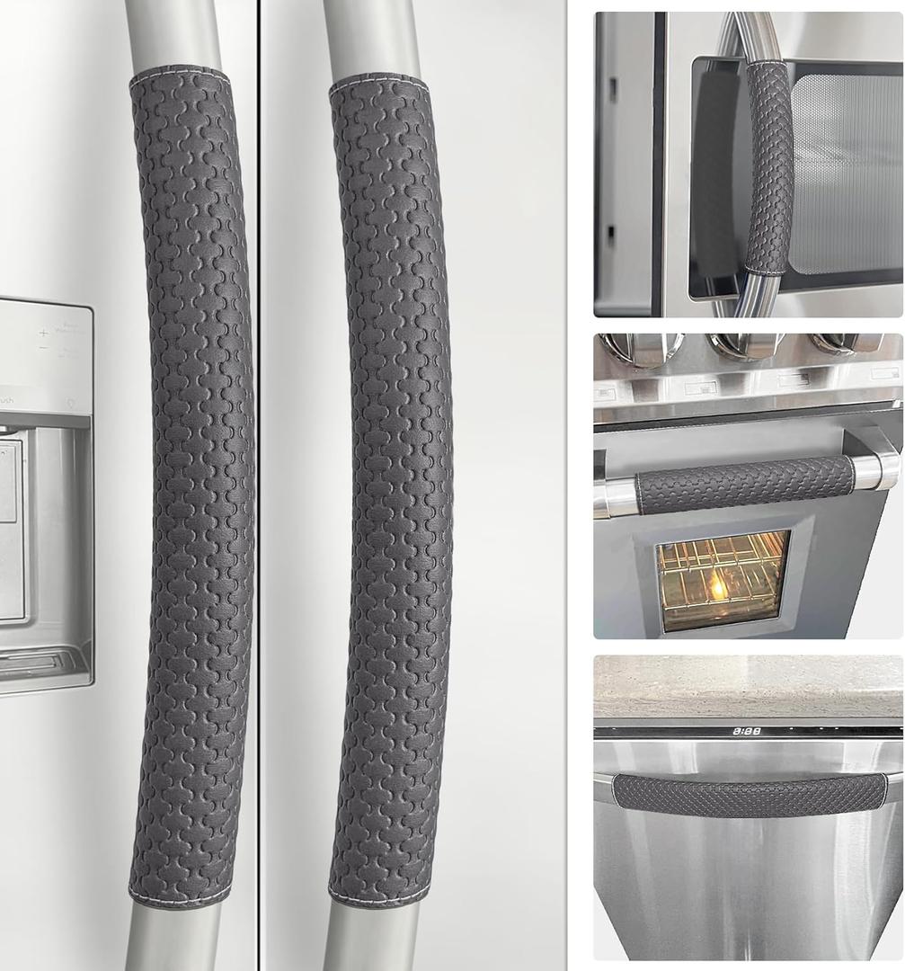 Refrigerator Door Handle Covers, 5 PCS, Performance Appliance Handle Covers, Non-Slip Fridge Door Handle Covers, Keep Your Kitchen Clean, Microwave Oven Dishwasher door Handle Protectors(Carbon Black)