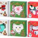 48Pcs 4x4x2inch Christmas Green/Red/White Bakery Boxes with 3 Styles&Clear Window for Packaging Macaron Chocolate Truffle Strawberry Cookie Donut Pie Treat Boxes for Wedding Birthday Christmas Favor