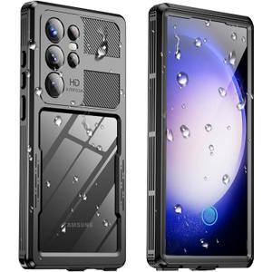 for Samsung Galaxy S23 Ultra Waterproof Case, [IP68 Water Proof] [Built-in Screen Protector], Magnetic Heavy Duty Military Grade Rugged Phone Case for S 23 Ultra 6.8", Black