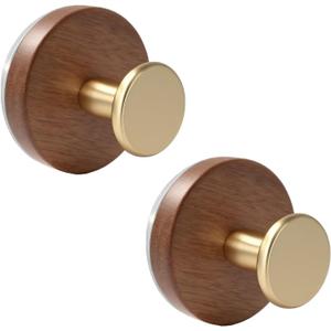 Suction Cup Hooks for Shower Heavy Duty 11 LB Strong, No-Drill Shower Hooks for Inside Shower, Waterproof Towel Hooks for Bathroom, Glass, Window, Mirror, Door, Loofah & Coat Holder (2, Brushed Gold)