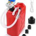 Fuel Transfer Pump 3.2 GPM, USB Type-C & AA Battery Powered, 51" Hose Portable Liquid Pump with Auto-Stop Sensor and 4 Tank Adapters, Fast & Safe for Gasoline & Diesel Oil Blue