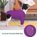 Kuoser Dog Surgery Suit Female Spay, Dog Recovery Sleeves for Front Legs, Prevent Licking Recovery Suit for Dogs, Pet Surgical Suit Doggie Onesie, Puppy Elbow Protector for Leg Injuries and Joint Pain (Purple)