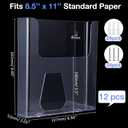 Ripeng 12 Pcs Brochure Holder 8.5 x 11 Inch Wall Mount Flyer Holder Acrylic Literature Clear Magazine Wall Display Hanging Envelope Display for Pamphlet File Home Office Supplies