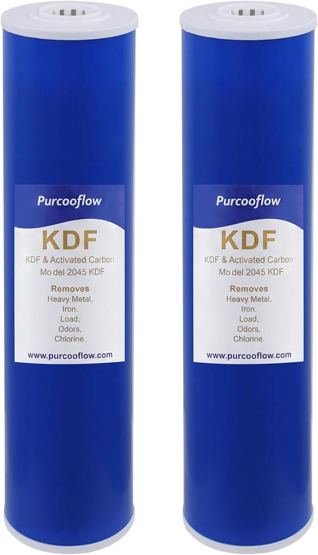 20x4.5 Inch KDF Water Filter, Heavy Metal Reduction (Lead, Mercury, Arsenic), Whole House Replacement Cartridge for 20" x 4.5" Housings