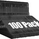 Wire Metal Hangers 100 Pack, Black Slim Clothes Hanger 16 Inch 12 Gauge, Bulk Dry Cleaner Hangers for Standard Size Coat, Suits, Shirts, Pants, Skirts