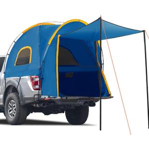 Pickup Truck Tent with Awning Shade,Waterproof PU5000mm Oxford for 5.5-6.3 FT Truck Bed for Camping Travel Outdoor Activities for Chevy Silverado 1500,Ram 1500/Dakota,F150,GMC 1500,Titan,Tundra (blue)