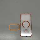 DEERLAMN Strong Magnetic Case for iPhone 17 Pro Max 6.9-Inch,[Compatible with Magsafe][Military Grade Drop Protection] Clear Slim Shockproof Protective Phone Cover-Transparent+Orange