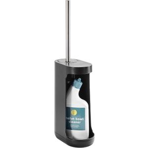 iDesign Toilet Brush with Holder and Storage Compartment - Matte Black