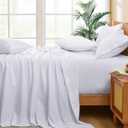 King Size 100% Egyptian Cotton Flat Bed Sheet, Easy to Wash 800 Thread Count King Size 1Pc Flat Sheets - 102 Inches x 108 Inches - White