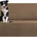 KEKUOU Stretch Oversized Sofa Slipcover 1 Piece Couch Sofa Cover (94"-110") Furniture Protector 4 Seater Sofa with Elastic Bottom for Kids,Pet.Jacquard Checked Pattern Fabric(X Large,Camel)