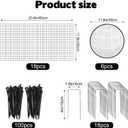 6 Sets of 24'' x 12'' Garden Plant Protectors from Animals with Detachable Covers, Metal Plant Cage Chicken Wire Cloche with Ground Stakes and Nylon Tie, Wire Plant Cage to Keeping Bunny Animals Out
