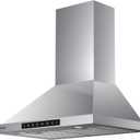 Wall Mount Range Hood 30 inch,Kitchen Vent Hoods 980 CFM Ducted/Ductless Range Hood,with Gesture Sensing & Touch Control Switch Panel, 3 Speed Exhaust Fan Permanent Filter (Stainless steel(RP30))