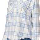 WallFlower Casual Fleece and Plaid Shackets Jackets Juniors for Women, Soft Button-Down (M)