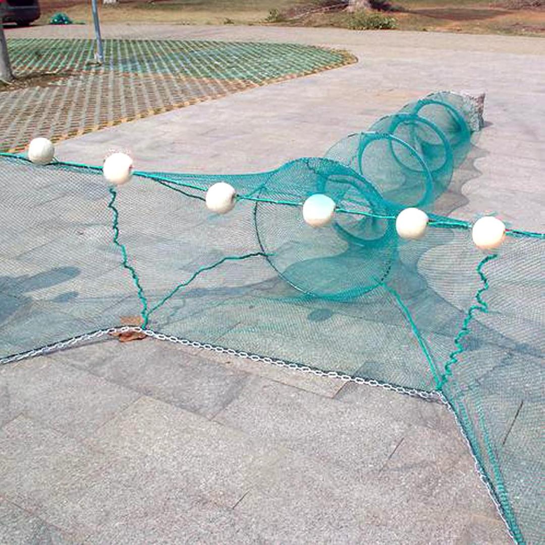 Lawaia Crawfish Trap Fish Net Collapsible Portable Minnow Folded Cast Net With Float and Chain for Shrimp, Lobster, Crab (10M)
