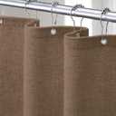 Linen Shower Curtain Khaki, Fabric Boho Farmhouse Shower Curtains for Bathroom Cotton Natural Cloth Liner Set 72" W x 72" L