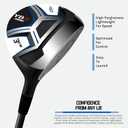 PGM 8 Piece Men’s Golf Club Set – Right Handed Complete Set with 460cc Driver, High Forgiveness Beginner Golf Set, Hybrid, Irons, Putter, Stand Bag & Headcovers - Graphite, Size: Length: Standard