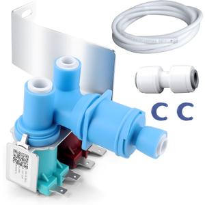 W10408179 W10179146 Refrigerator Water Inlet Valve Compatible with Whirl-pool Ken-more Refrigerator Replaces WPW10179146 2205762 2304757 2188708 IMV708 4389177 by TOMOON