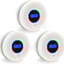 Kesymo 3Pack Upgraded Interlinked Smoke Carbon Monoxide Detector, Battery Powered&Wireless Interconnected Smoke and CO Alarm, Transmission Range of Over 820 ft (Includes Battery)