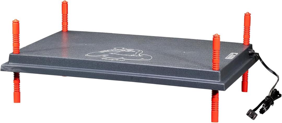 RentACoop 16x24 Inch Adjustable Heating Plate with Bonus Foldable Anti-Roost Cone for up to 50 Chicks | Large Chick Brooder Heat Plate – Energy-Efficient and Safer Than Heat Lamps