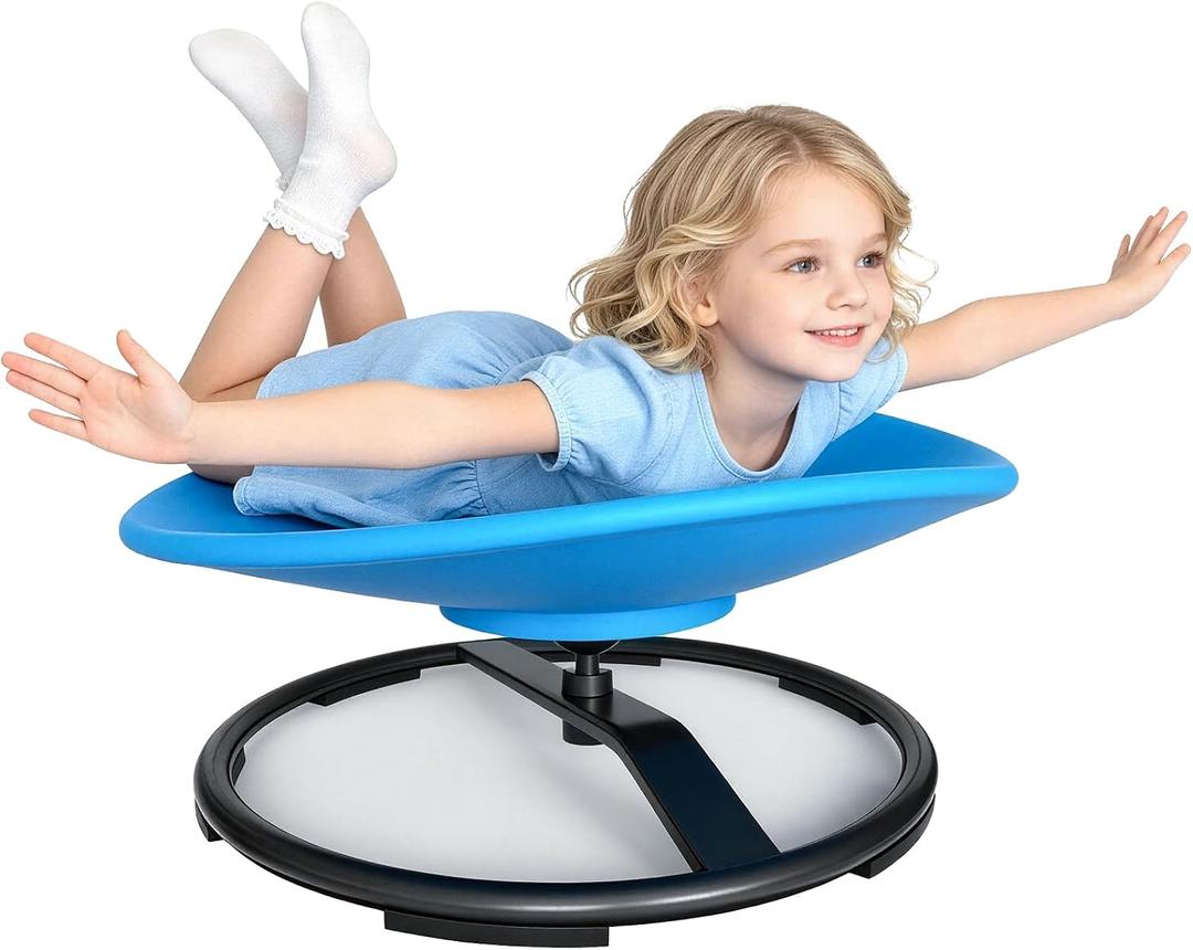 HBTower Spinning Sensory Chair for Autistic Kids & Teens, 220LBS Capacity | Ages 3+,Sensory Swivel Seat for ADHD, Focus & Body Balance Support,Sensory Toy Gifts for Indoor & Outdoor,Stable Base,Blue