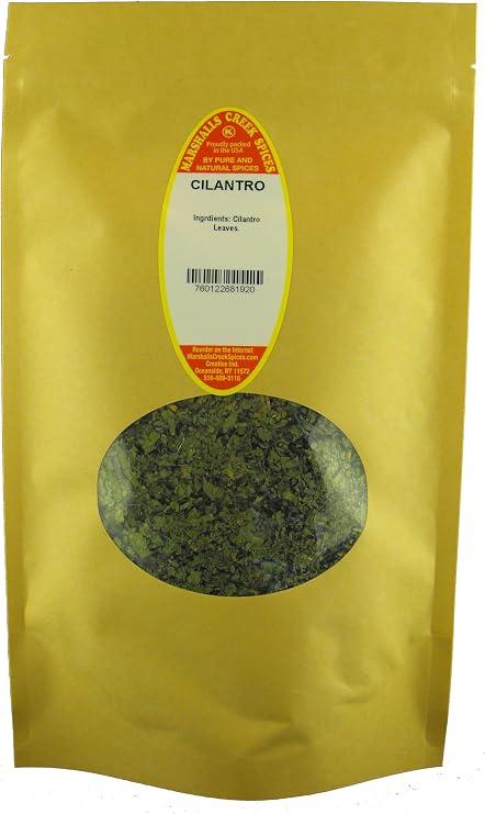 Marshalls Creek Spices CILANTRO 4 ounce XL ECO Friendly Kraft Stand-up Pouch. Premium Quailty