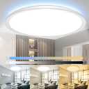 15.4 Inch Flush Mount Ceiling Light, Dimmable Brightness, 32W 2880LM Super Bright and Slim Led Ceiling Light Fixture, 3000K/3500K/4000K/5000K/6500K 5CCT Colors Availablem, No Delay (White)