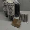 Lamosi 16 oz Coffee Cups 50 Pack, Disposable Coffee To Go Cups with Lids, Stir Sticks and Sleeves, 16 oz Black Hot Paper Cup for Home, Travel, Office