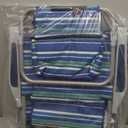 Yestomo Beach Chairs for Adults Heavy Duty, Compact Portable Lay Flat Folding Chair with Backpack Straps and Large Cooler Pouch, Support to 350LBS (Stripes_Blue&Cyan)