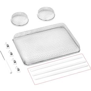 RVGUARD RV Flying Insect Screen, Stainless Steel Mesh RV Furnace Vent Cover with Installation Tool and Silicone Rubber, 2.8 x 1.3 Inch for Furnace Fitting, 8.5 x 6 x 1.3 Inch for Water Heater