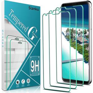 Slanku 3-Pack Screen Protector for LG V30, V30 Plus, V30s ThinQ, V30s Plus ThinQ, V35 ThinQ [6.0-inch], Tempered Glass Screen Protrctor, No Bubbles, No Dust, 9H Hardness, Anti-Scratch