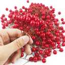 GXXMEI 300PCS Artificial Holly Berries, Mini 10 mm Fake Berries Decor on Wire for Christmas Tree Decorations Flower Wreath DIY Craft Use (Red)