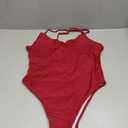 KRLAGAPAS Women's Sexy One Piece Bathing Suit Swimsuit High Cut Leg Cheeky Coverage, Adjustable Thin Strap Size L