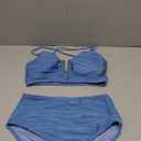 Herseas 2 Piece Bikini Set U-Wire Cutout Popular Swimsuit High Waisted Textured 2026 Summer Beach Swim Bathing Suits Blue M