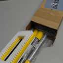 JEHONN Baseboard Cleaner Tool with Handle, 56 inches Base Boards Cleaning Mop Scrubber, 1 Stiff Bristles Brush, 2 Chenille and 2 Microfiber Pads, Wall Duster for Floorboard Ceiling Window (Yellow)