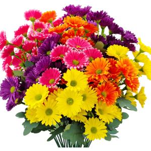 8 Bundles Artificial Silk Daisy Flower Fake Outdoor Bouquet Artificial Bulk Bouquet UV Protection for Garden Front Porch Planter Home Indoor Table Top Vase Decoration (Multi-Color)