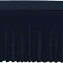 Babenest 1Pack 6FT Navy Blue Spandex Table Skirt for Rectangle Tables, Wrinkle Resistant RufflesTable Cover for Trade Show, Parties, Birthday, Wedding, Banquets
