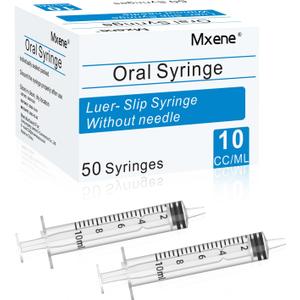 10ml for Liquid, Scientific Labs, Oral, Measurement, Individually Wrapped 50 Pack (No Needle).