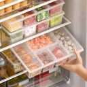 Taiuloo 2 Pack Divided Veggie Tray with Lid, Salad Bar Containers for Fridge Organizer, 5 Compartment Snackle Box Container, Clear Plastic Food Storage & Seving for Fruit, Vegetable, Snack, Meal Prep