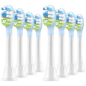 8 Pack Superior Clean Replacement Brush Heads Compatible with Philips Sonicare Electric Toothbrush, White. by DailyWhite