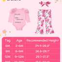 Baby Girl Romper Set and Bell Bottom Pant with Bow Headband Infant Fall Outfit 6-18 Month