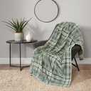 Lucky Brand Camper Plaid Olive Green 50"X70" Cozy Plush Blanket - Premium Microfiber Throw for Luxurious Comfort and Style