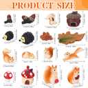 20Pcs Mini Resin Squirrel Figurines Miniature Squirrel Figures Tiny Fall Resin Squirrels Fairy Garden Accessories for Outdoor Landscape Garden Lawn Pot DIY Cake Decor